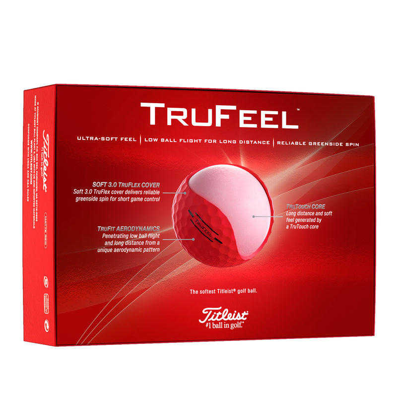 12 Balles de golf Trufeel Matte Red