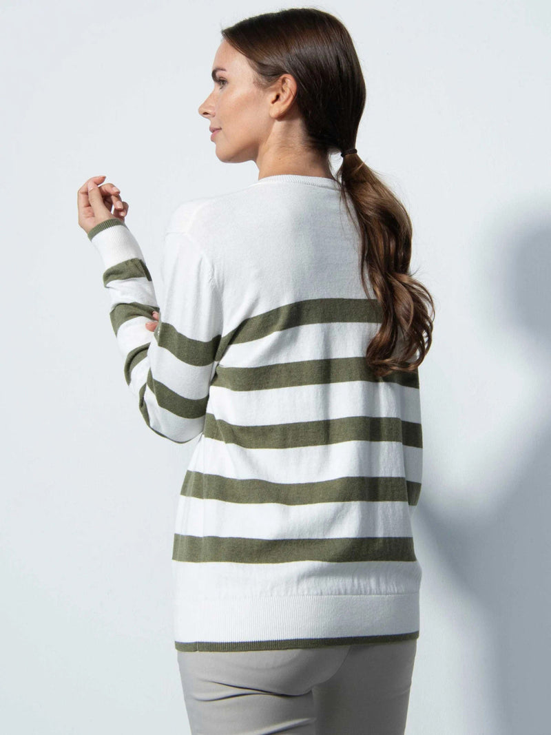 Pull Ferarra Green White Femme