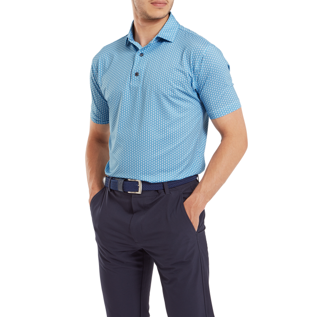 Polo imprimé Coquillage Light Blue White Homme