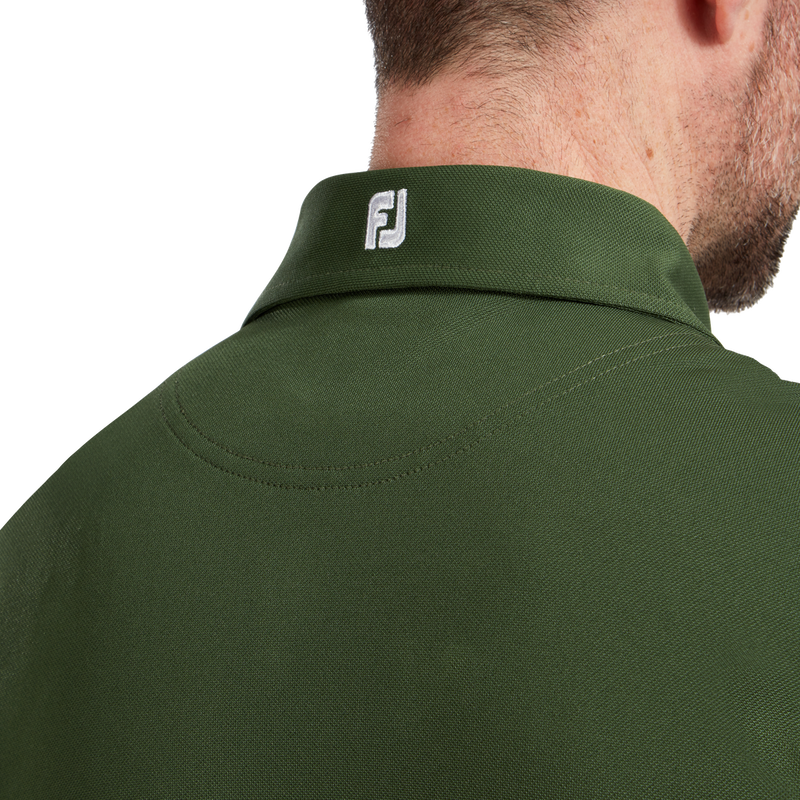 Polo Piqué Solid Vert Olive Homme