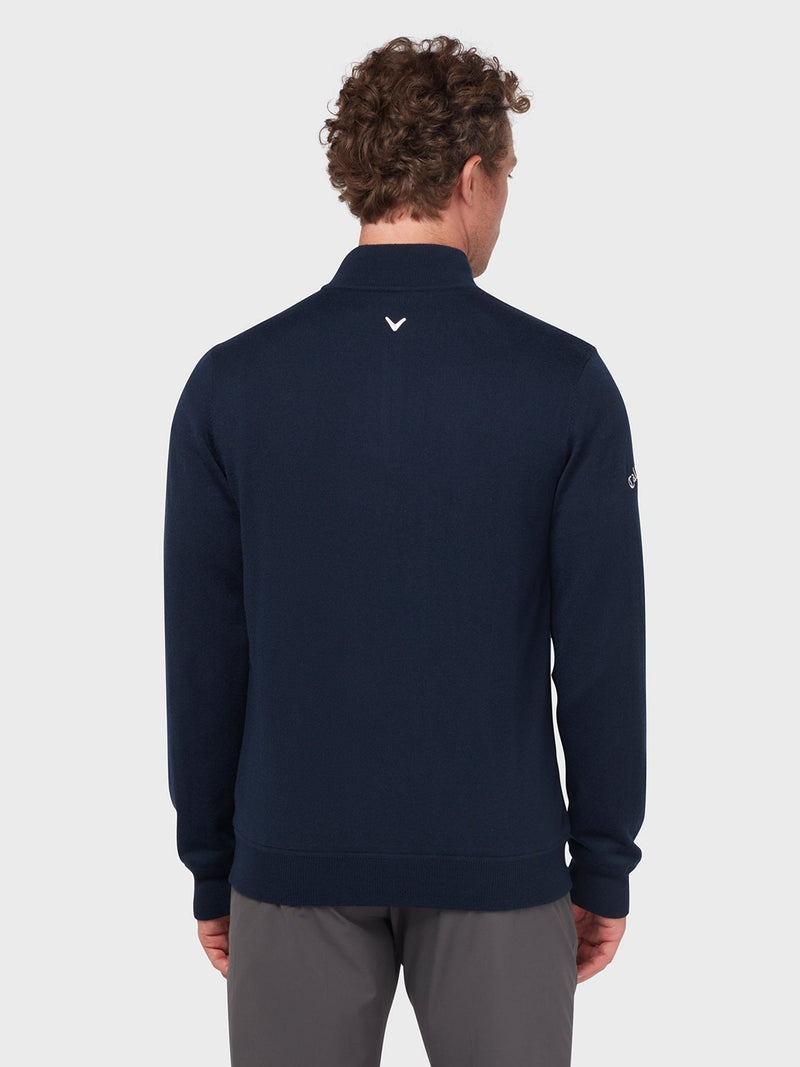 Pull Windstopper 1/4 Zip Navy Blue Homme