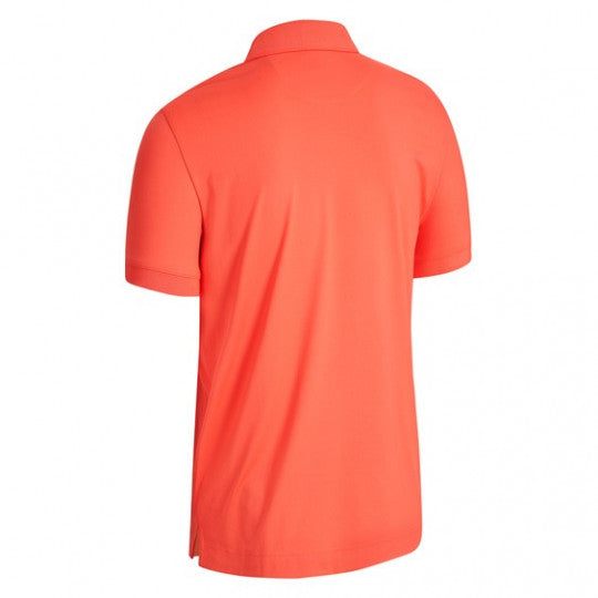 Polo Solid Ribbed Orange Homme