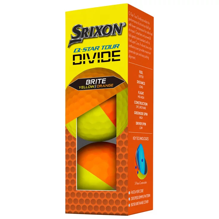 Pack 3x12 Srixon Q Star Tour Divide Jaune/Orange