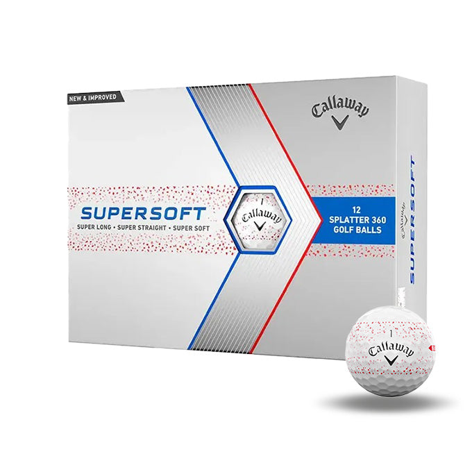 12 Balles de golf Supersoft Splatter Rouge