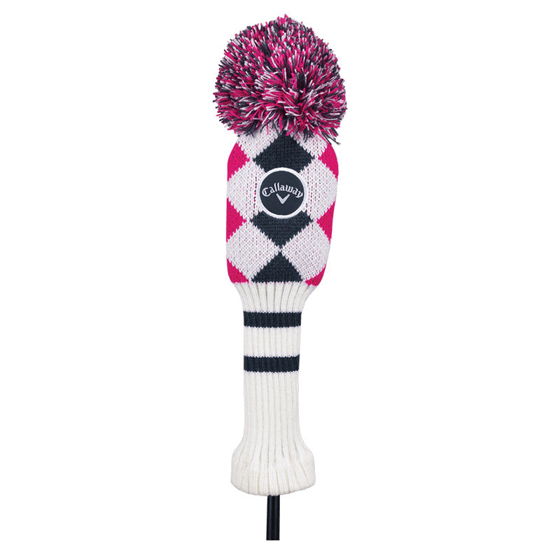 Couvre Club Driver Pompom White Pink Grey