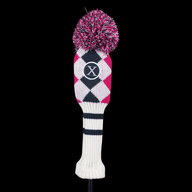 Couvre Club Driver Pompom White Pink Grey