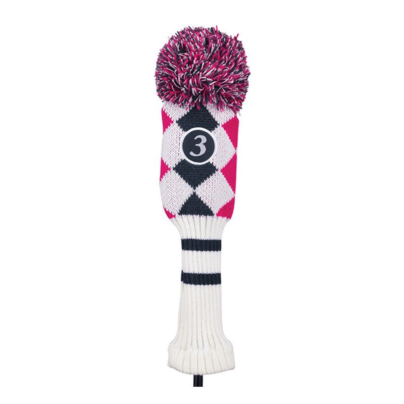 Couvre Club Driver Pompom White Pink Grey